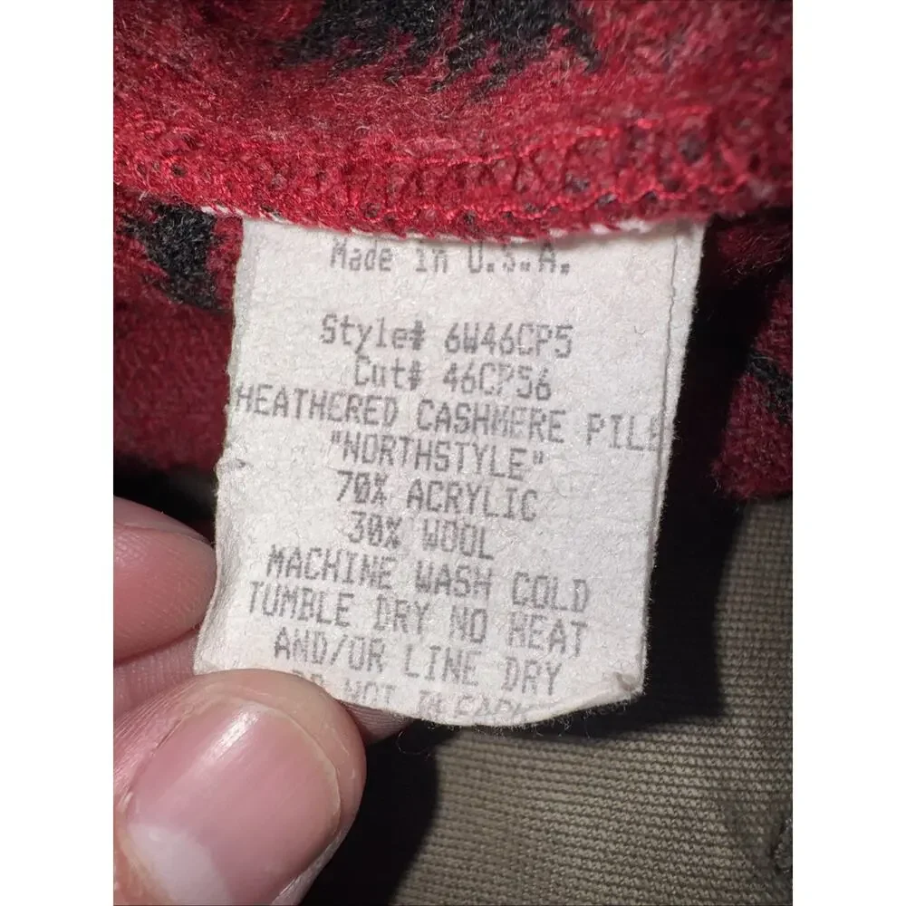 Vintage True Grit Fleece Jacket Medium Cropped Red Outdoors 21x21 USA Northstyle